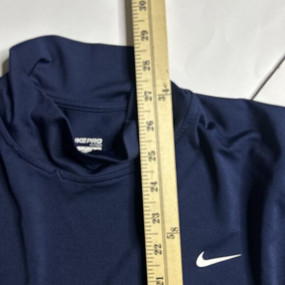 Nike Shirt Navy Blue Pro Fitted Training Active Long-sleeve Men Size Medium - Picture 6 of 9